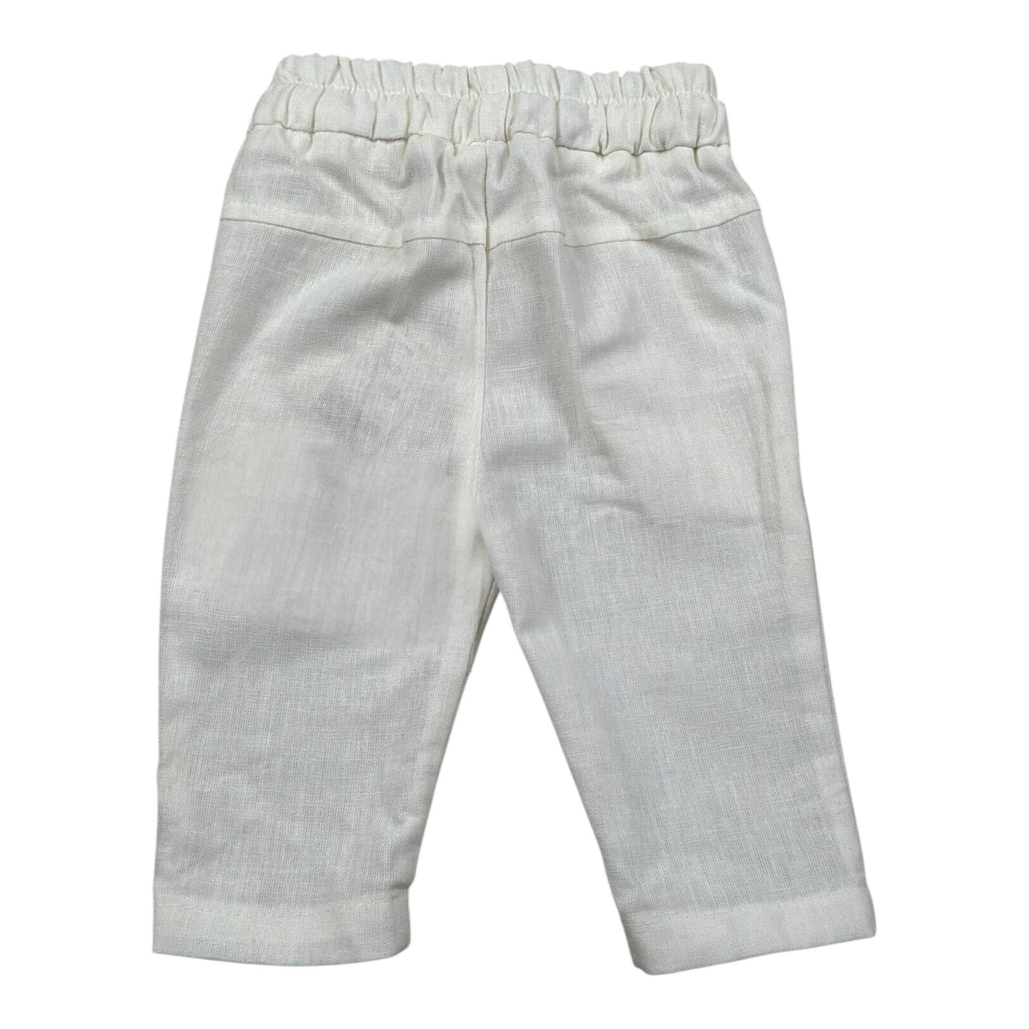 Gugu Gaga Pantalone Tinta Unita con Elastico In Vita per Neonato GM40 PANNA GUGU GAGA 