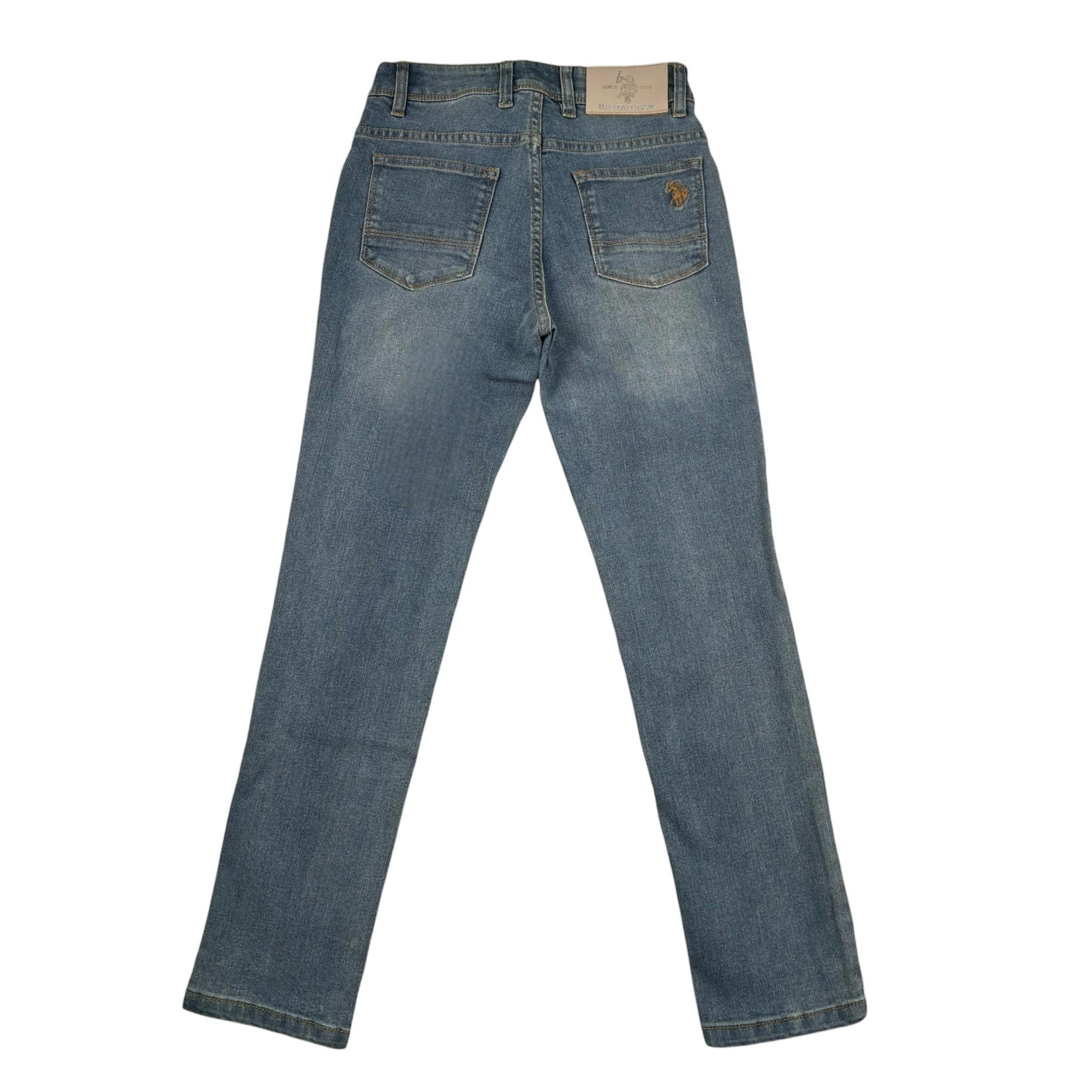 U.S. Polo Assn Jeans Tinta Unita con 5 Tasche per Bambino US41548001 AZZURRO U.S. POLO ASSN 