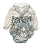 BARCELLINO completo 2pz bicolore salopette-camicia body Bianco/azzurro per Neonata 116103 BIANCO/AZZURRO BARCELLINO 