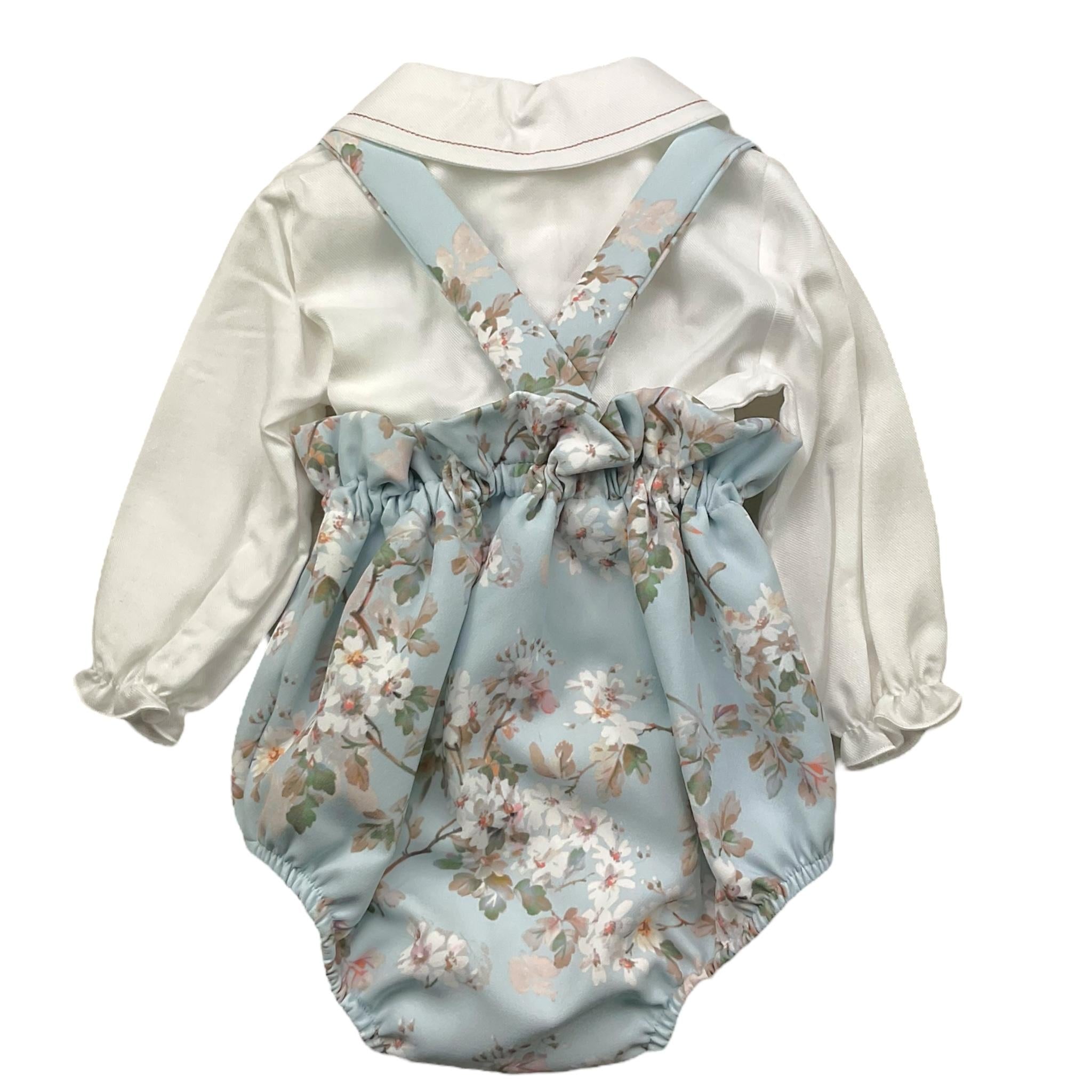 BARCELLINO completo 2pz bicolore salopette-camicia body Bianco/azzurro per Neonata 116103 BIANCO/AZZURRO BARCELLINO 