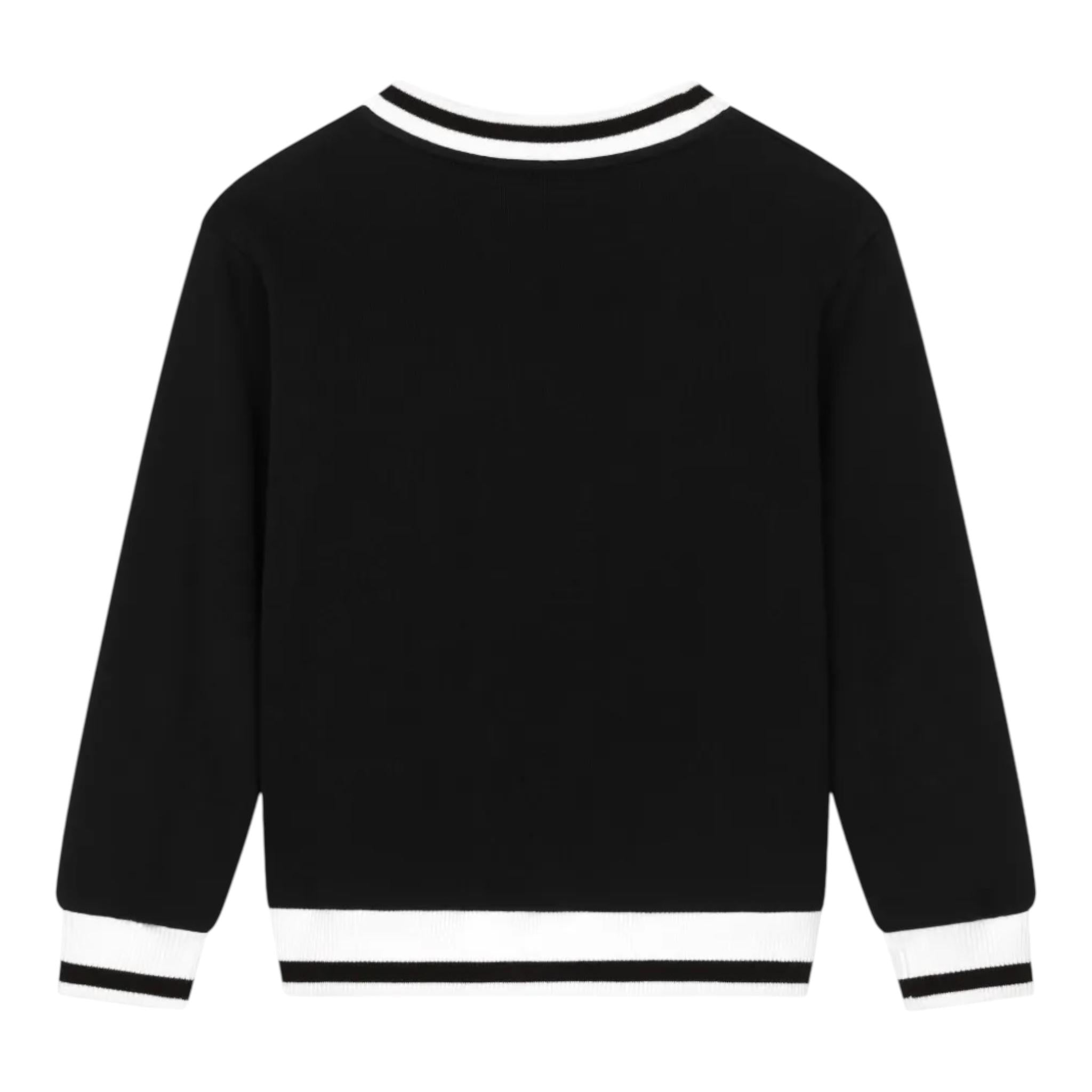 DOLCE & GABBANA felpa tinta unita gircocollo con profili in contrasto Nero per Bambino L4JWKR NERO DOLCE & GABBANA 
