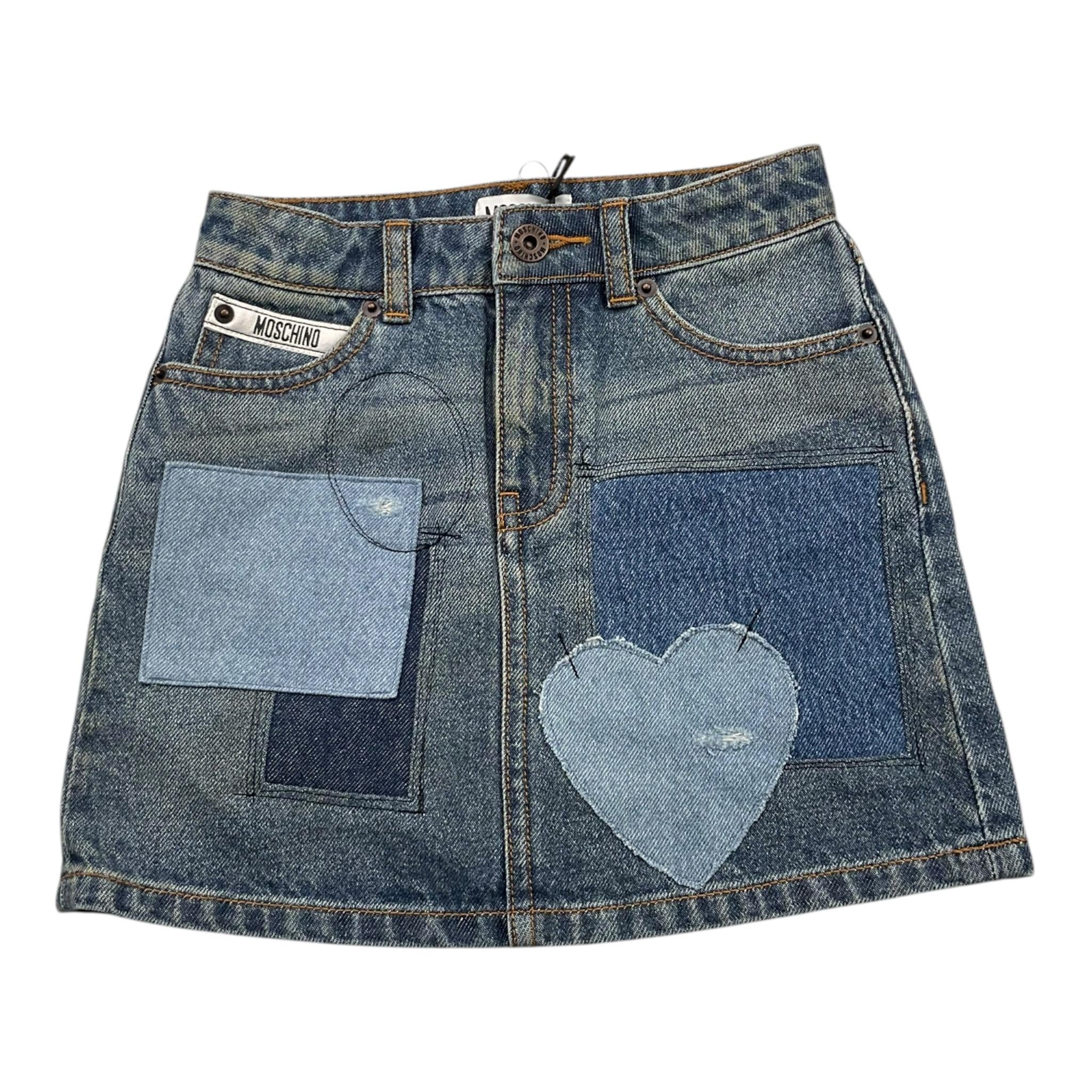 MOSCHINO gonna tinta unita in denim con girovita regolabile Azzurro per Bambina HDJ040 AZZURRO MOSCHINO 