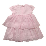 The Owl Dress Half Sleeve Solid Color Round Neck Pink For Baby Girl