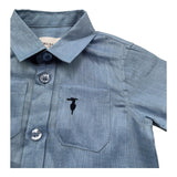 Trussardi Camicia Mezza Manica Tinta Unita con Taschino per Neonato TIP26104CA AZZURRO TRUSSARDI 