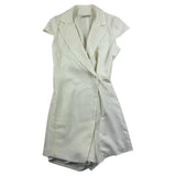 Patrizia Pepe Solid Color Armhole One-Piece Jumpsuit With Belt Cream For Girls