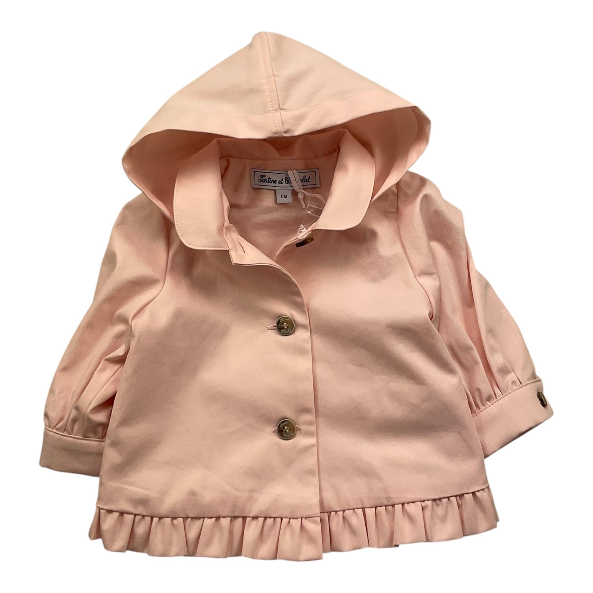 trench tinta unita con cappuccio TY44001 ROSA TARTINE ET CHOCOLAT 