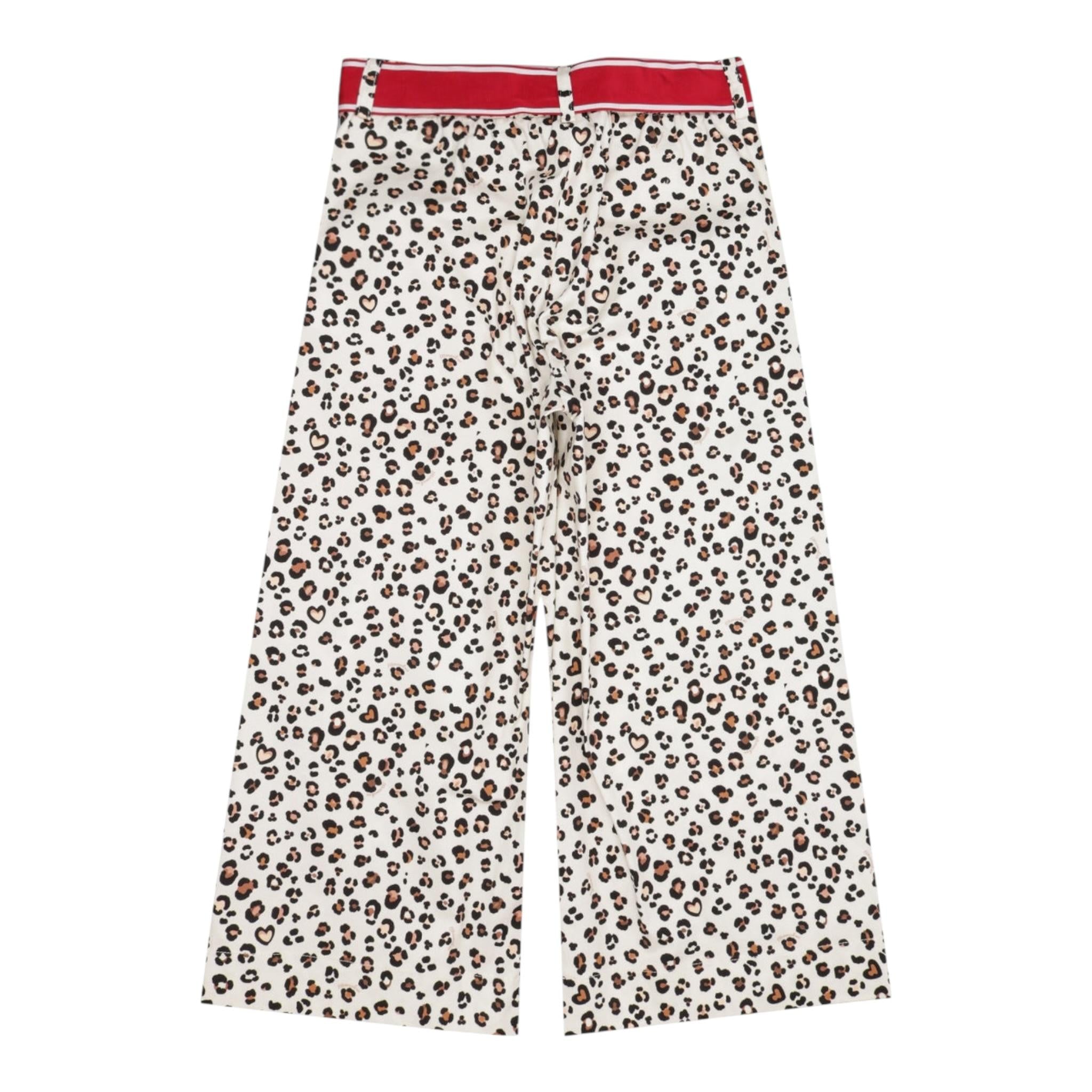 Monnalisa Pantalone Tinta Unita con Fantasia Maculata per Bambina 11E421 BIANCO MONNALISA 