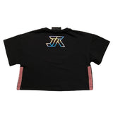 JOHN RICHMOND t-shirt crop tinta unita con stampa in contrasto Nero per Bambina RGA25224TS NERO JOHN RICHMOND 