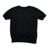 Never Too Black Solid Color Crew Neck Knit T-Shirt For Boys