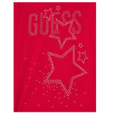 GUESS shirt girocollo tinta unita con stampa brillantinata Fuxia per Bambina J4BI09J1314X FUXIA GUESS 