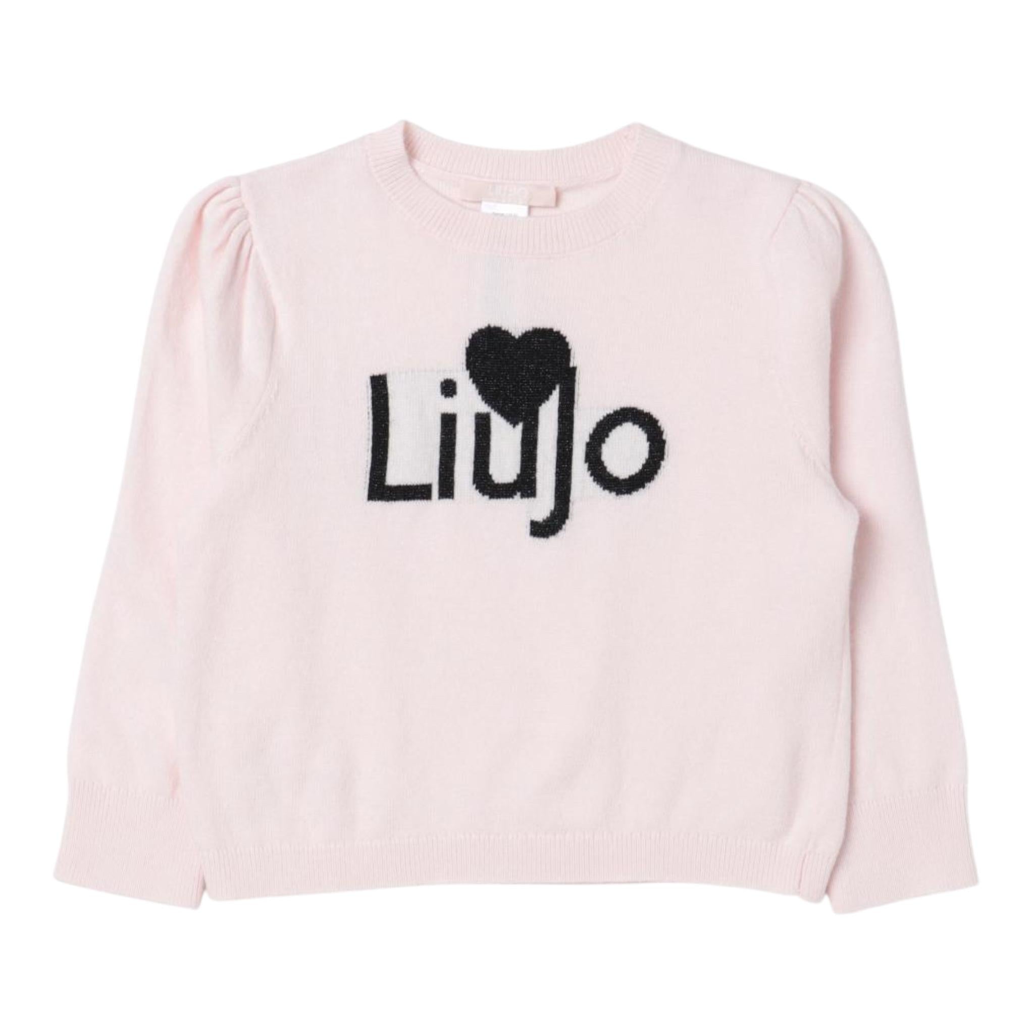 LIU JO maglia girocollo tinta unita con stampa Rosa per Neonata KF3059 ROSA LIU JO 