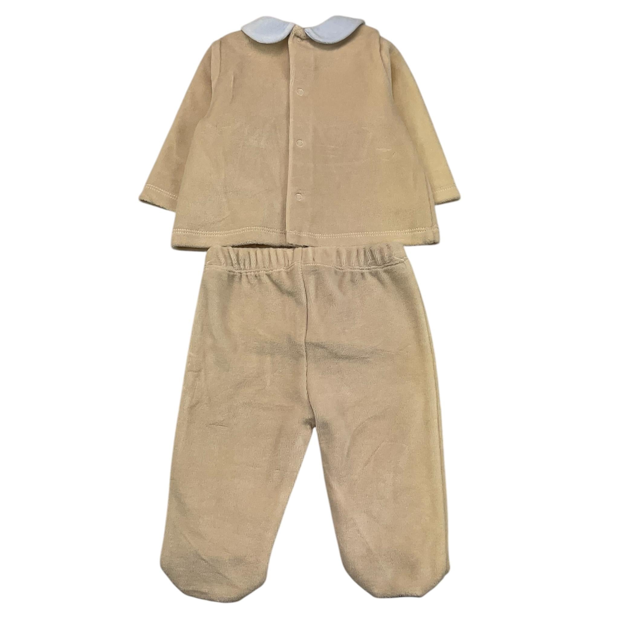 LE BEBE' completo 2 pezzi shirt-ghettina in ciniglia tinta unita Beige per Neonato LBB5082 BEIGE LE BEBE' 