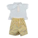 Calamaro Completo 2 Pezzi Polo-Bermuda Bicolore per Neonato 11111 BIANCO/GIALLO CALAMARO 