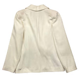 Odi Et Amo Cream Double Breasted Plain Jacket For Girls