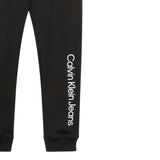 Calvin Klein Pantalone Tuta tinta unita con Logo Nero per Bambino IU0IU00681 NERO CALVIN KLEIN 