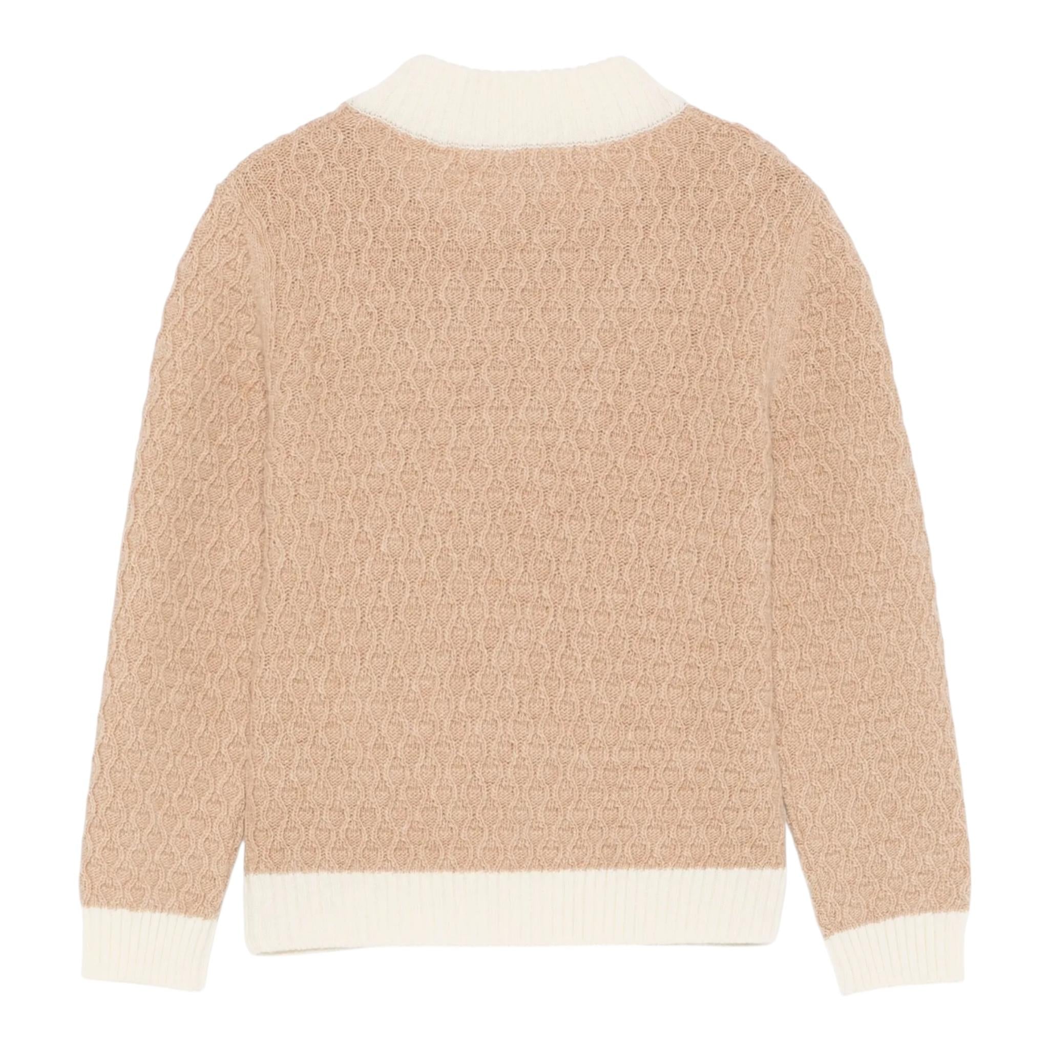 ELEVENTY maglia mezzo collo tinta unita con profili in contrasto Beige per Bambina EV9P10X BEIGE ELEVENTY 