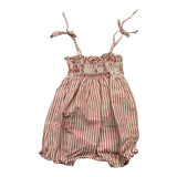 Zoe &amp; Tobiah Solid Color White Striped Romper For Baby Girl