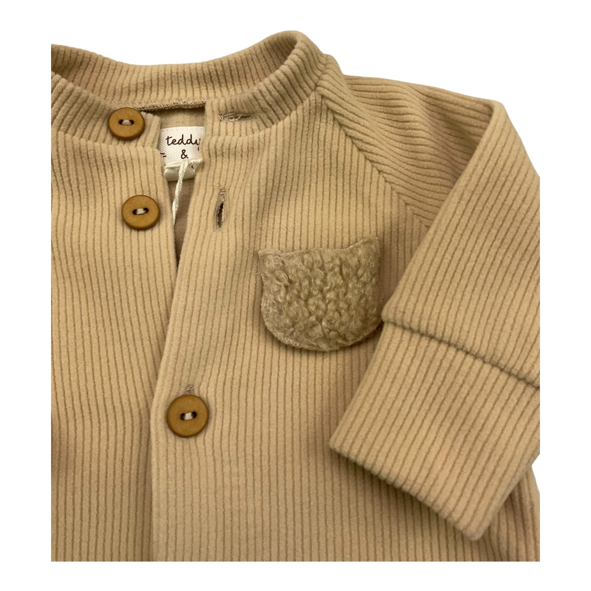 TEDDY E MINOU tutina tinta unita con stampa Sabbia per Neonato I23CP032M0130 SABBIA TEDDY E MINOU 