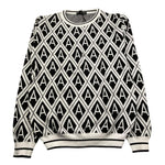 DANIELE ALESSANDRINI maglia girocollo tinta unita con fantasia rombi Bianco/nero per Bambino 1291W00047JX BIANCO/NERO DANIELE ALESSANDRINI 