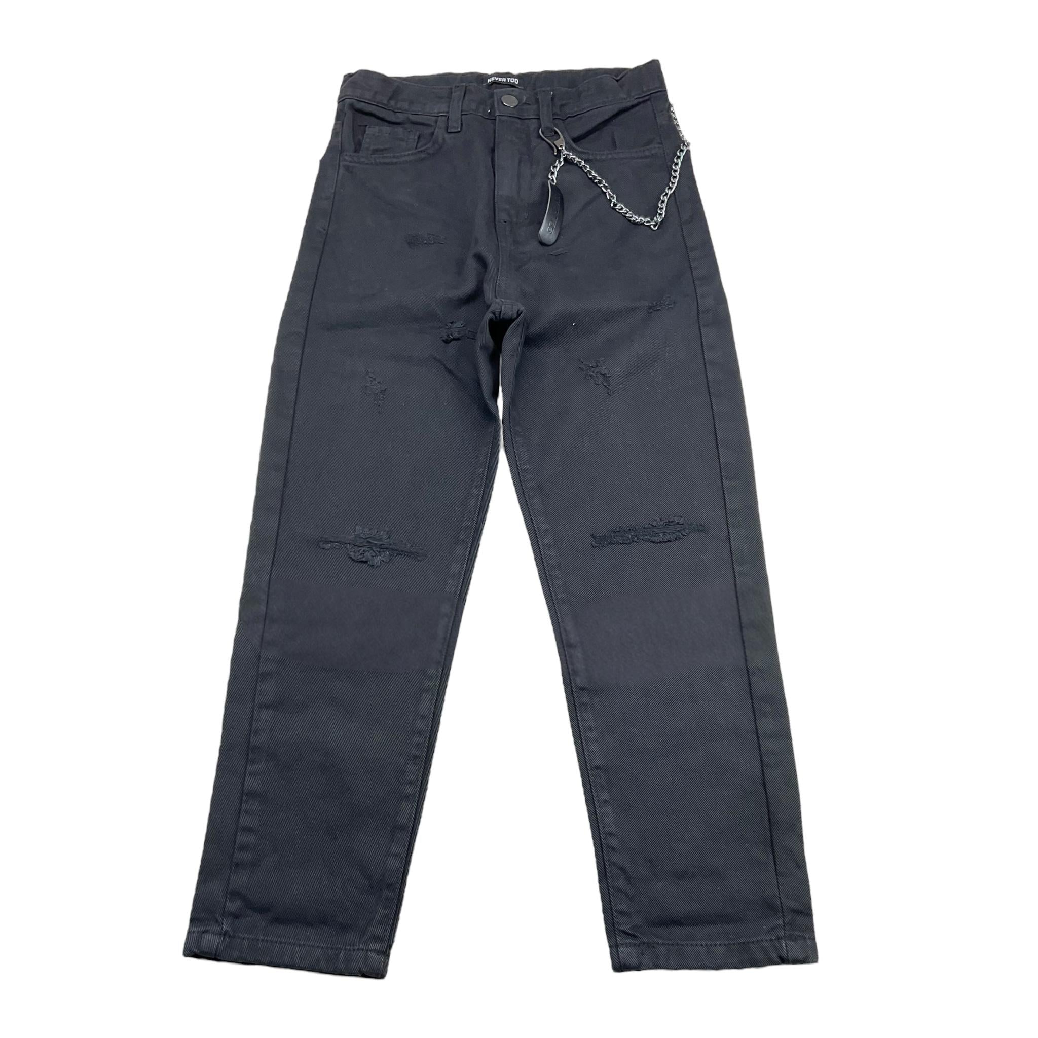 NEVER TOO jeans tinta unita con girovita regolabile Nero per Bambino NT1786R NERO NEVER TOO 