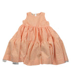 Caffe' D'Orzo Abito Tinta Unita con Fantasia A Quadri Giromanica per Bambina ZW1B02J ARANCIONE CAFFE' D'ORZO 