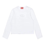 Diesel Shirt Girocollo Tinta Unita con Logo per Bambina J02038 BIANCO DIESEL 