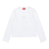 Diesel Shirt Girocollo Tinta Unita con Logo per Bambina J02038 BIANCO DIESEL 