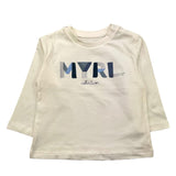 MAYORAL shrit girocollo tinta unita con stampa in contrasto Bianco per Neonato 108XXX BIANCO MAYORAL 
