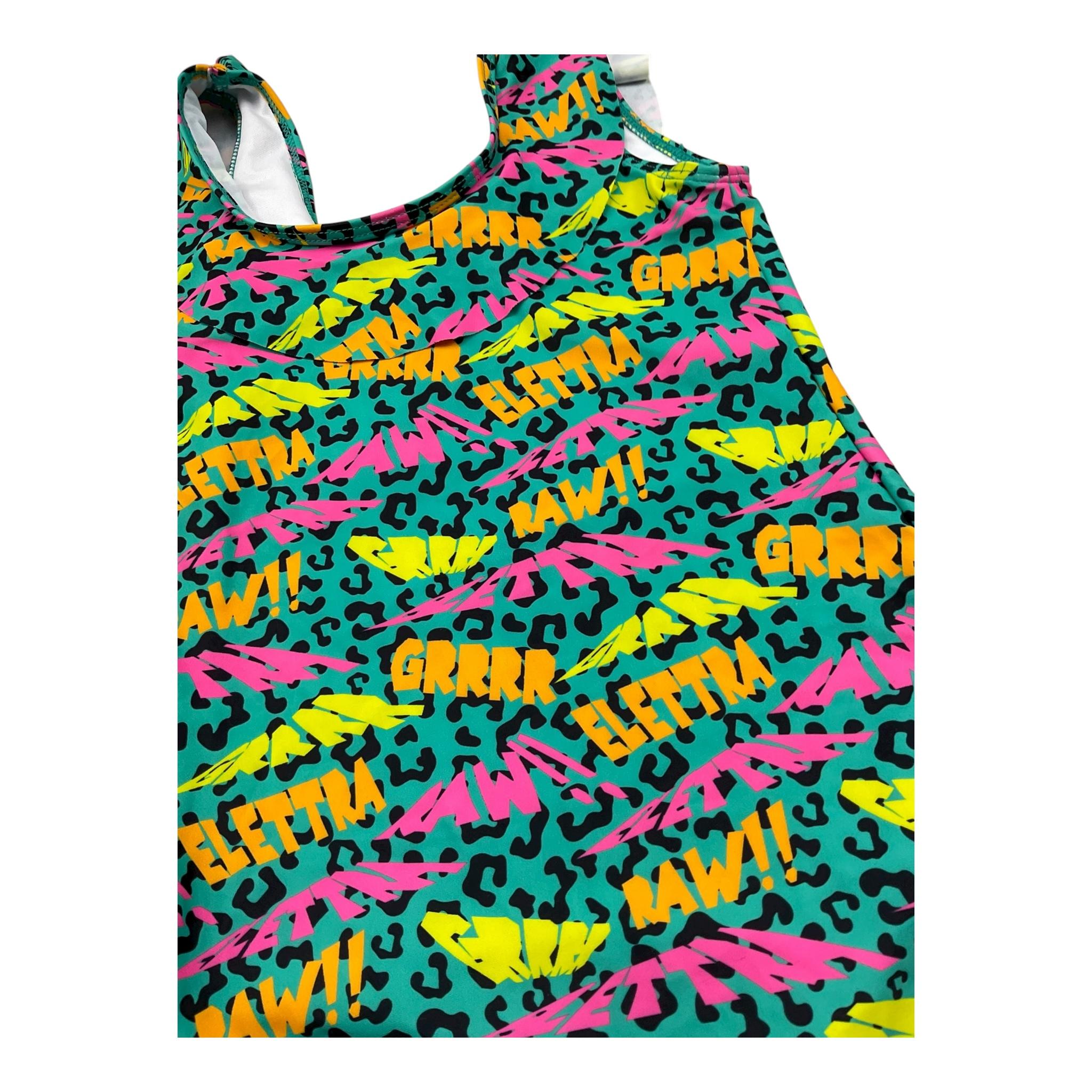 Elettra Lamborghini  Costume Intero Tinta Unita con Stampa Maculata per Bambina ELTLAM6030 VERDE ELETTRA LAMBORGHINI 