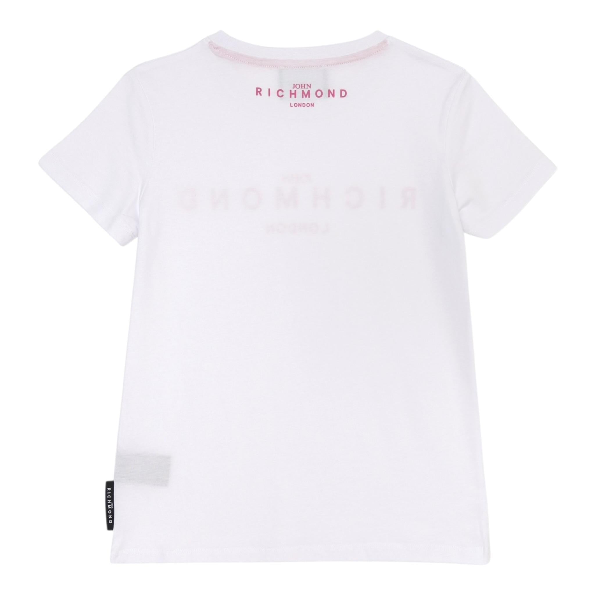 John Richmond T-Shirt Girocollo Tinta Unita con Stampa per Bambina RGP25002TSXXX BIANCO JOHN RICHMOND 