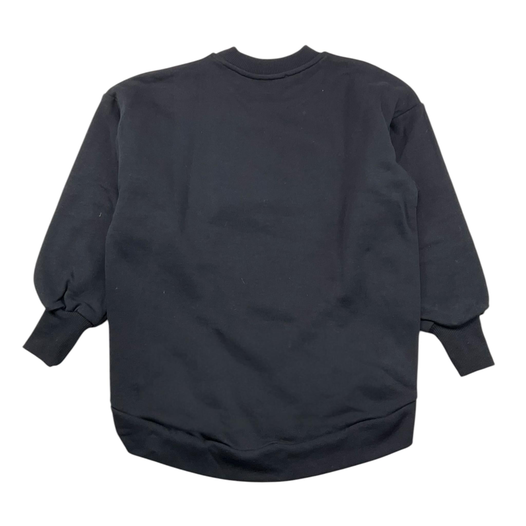 LU LU BY MISS GRANT felpa tinta unita con stampa Nero per Bambina LL3035 NERO LU LU BY MISS GRANT 