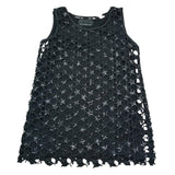 John Richmond Top Giromanica Tinta Unita Taforato per Bambina RGP26102 NERO JOHN RICHMOND 