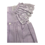 Tartine Et Chocolat Baby Girl's Romper with Lilac Check Pattern