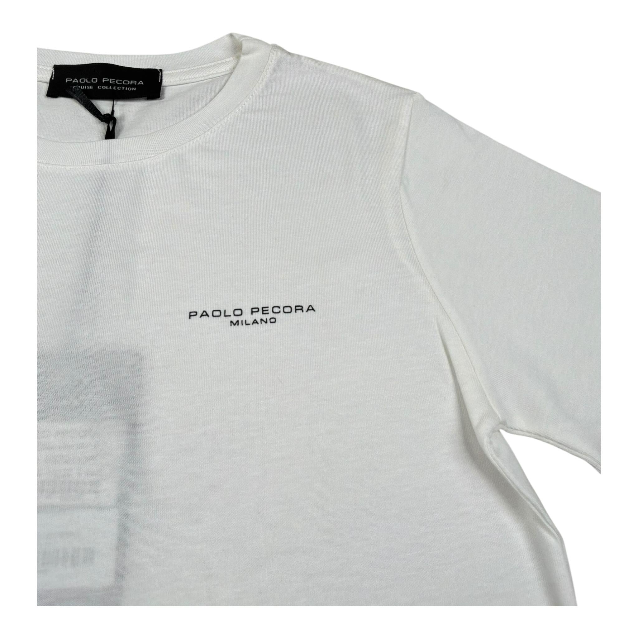 Paolo Pecora T-Shirt Girocollo Tinta Unita con Logo per Bambino PP2006 PANNA PAOLO PECORA 