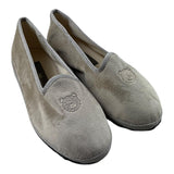 Little Bear Plain Suede Ballerinas With Beige Bear Print For Girls