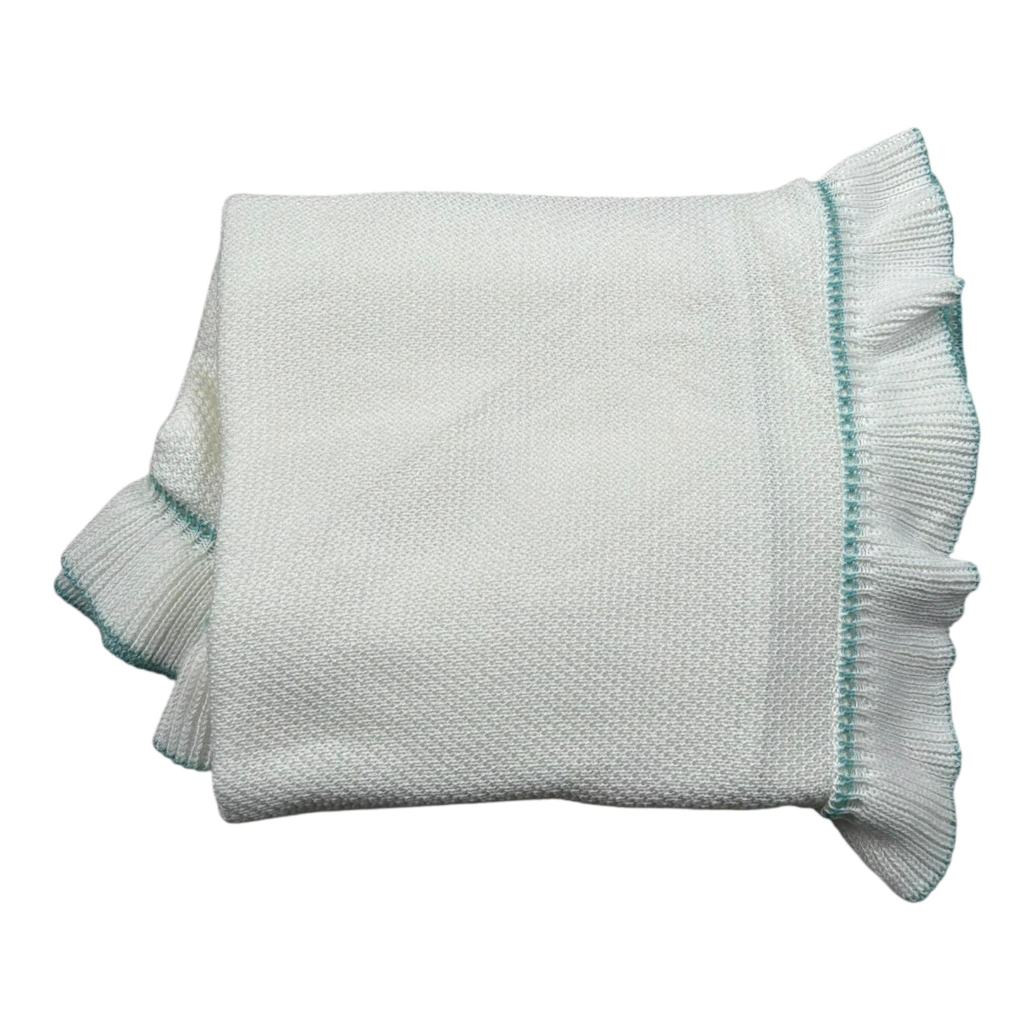 Juliana Coperta Tinta Unita con Ricami per Neonata J5024 BIANCO JULIANA 
