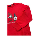 SARABANDA felpa girocollo tinta unita con stampa gnomi Rosso per Bambino 0A151J ROSSO SARABANDA 
