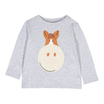 STELLA McCARTNEY shirt girocollo tinta unita con stampa in contrast Grigio per Neonato TV8580 GRIGIO STELLA McCARTNEY 