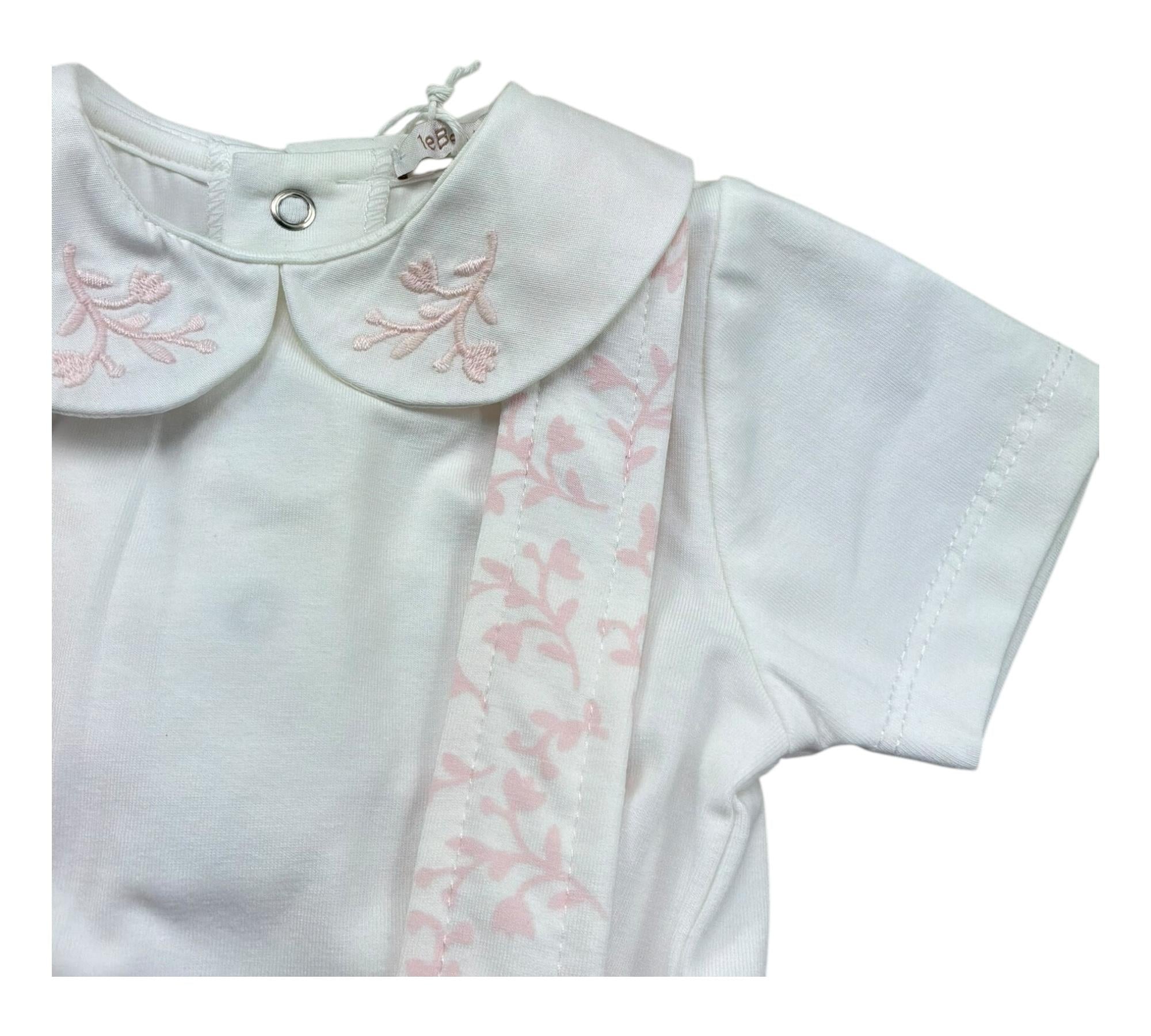 Le Bebe Completo 2 Pezzi Body-Salopette per Neonata LBG6288 BIANCO/ROSA LE BEBE 