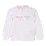 Trussardi Felpa Chiusa Girocollo Tinta Unita con Logo per Neonata TIP25008FE BIANCO TRUSSARDI 