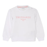 Trussardi Felpa Chiusa Girocollo Tinta Unita con Logo per Neonata TIP25008FE BIANCO TRUSSARDI 