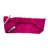 Nanan Solid Color Headband With Fuchsia Bow For Newborn
