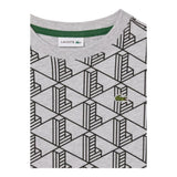 Lacoste T-Shirt Girocollo Tinta Unita con Fantasia per Bambino TJ8411 GRIGIO LACOSTE 