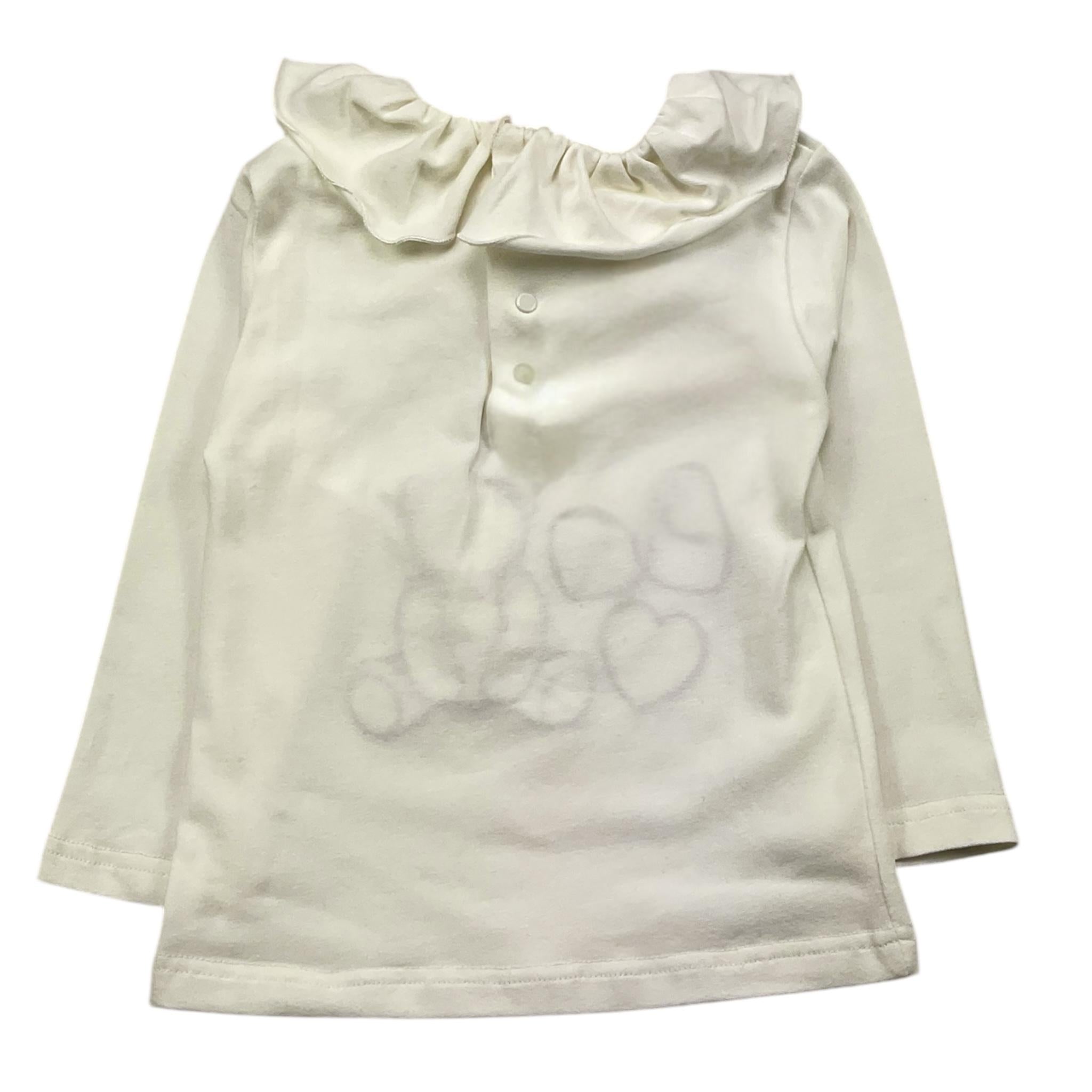 LE BEBE' shirt tinta unita con colletto e stampa in contrasto Panna per Neonata LBG6069 PANNA LE BEBE' 
