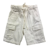 Zhoe &amp; Tobiah Solid Color Bermuda Shorts With Pockets And Adjustable Waistband White For Baby