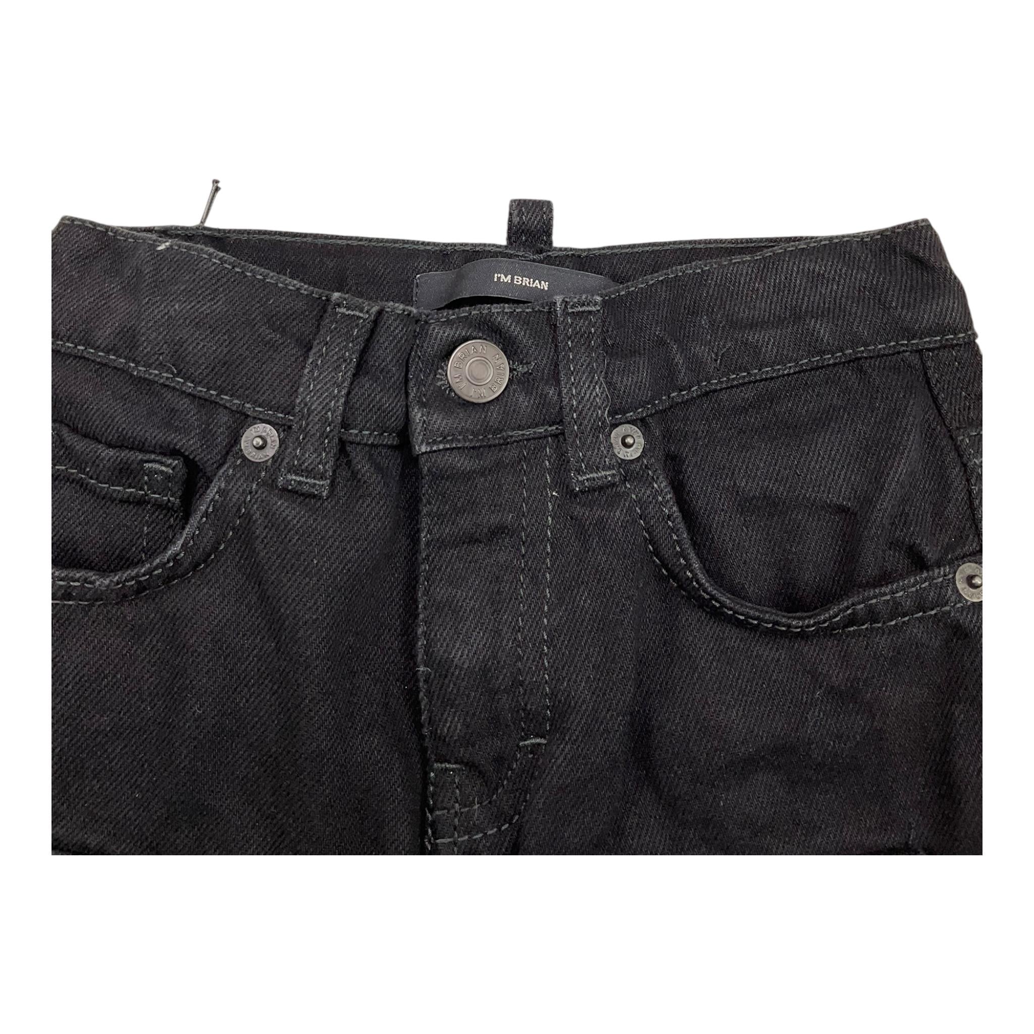 I'M BRIAN pantalone tinta unita con tasconi Nero per Neonato L2024N NERO I'M BRIAN 