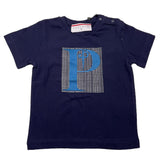 Cesare Paciotti T-Shirt Solid Color with Blue Logo for Newborns