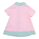 Simonetta Dress Half Sleeve Solid Color With Contrasting Profiles Pink For Baby Girl