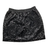 Balmain Black Sequined Solid Color Skirt For Girls