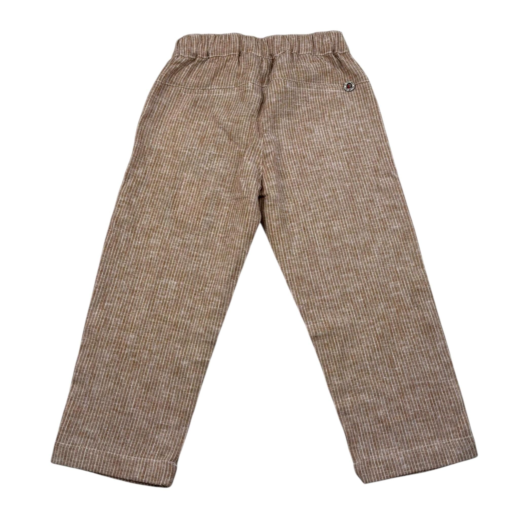 Please Pantalone Tinta Unita con Elastico In Vita per Neonato PE54301B73 MARRONE PLEASE 